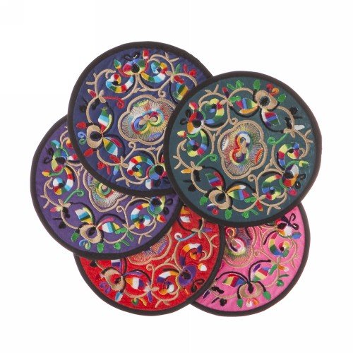 Vintage Drink Coasters Floral Design - Home Decor 