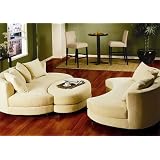 Avenue Six Roundabout Oval Lounger Textured, Cream
