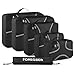FOREGOER 5 Set Packing Cubes Travel Luggage Organizers with Laundry Bag – Black