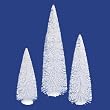 Set of 3 White Snow Flocked Artificial Mini Village Christmas Trees - Unlit