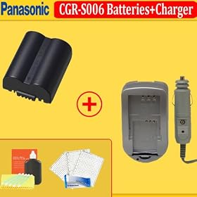 Panasonic CGR-S006 Rechargeable Lithium-Ion Battery (7.2V, 710 mAh) for Panansonic DMC-FZ38, DMC-FZ28, DMC-FZ18, DMC-FZ50 DIGITAL CAMERAS + Rapid Home and Car Charger + Screen Protectore & MORE !!