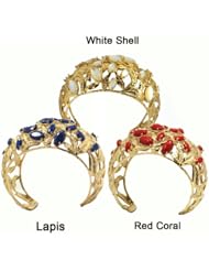 De Buman 14k Goldplated Gemstone Cuff Bracelet