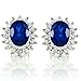 Blue Sapphire CZ British Royal Wedding Earrings title=