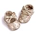 RVROVIC Baby Girls Shoes PU Soft Sole Bow Prewalker 0-18 Months (11cm (0-6months), Heart Gold)