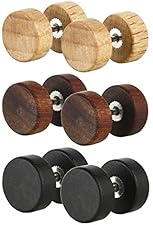 Charisma Wood Cheater Fake Ear Plugs Gauges Illusion Screw Stud Earrings