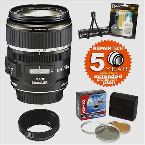 Canon EF-S 17-85mm f/4-5.6 IS USM AF Zoom Wide Angle Lens  &  6 Year Warranty  &  Filters  &  Accessory Kit