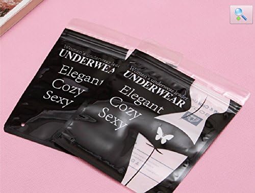 Universal Man Women Ladies Underwear Sealable Resealable packing bag (Sexy Black Ladies bag 50pcs)