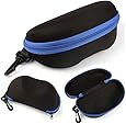 Mokingtop&reg;Fashion Portable Carabiner Eye Glasses Sunglasses Hard Case Protector Box (Blue)