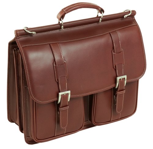 Siamod 25594 Signorini Oil Pull-Up Leather Double Compartment Laptop Case (Cognac)