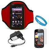 Red Durable Neoprene Exercise Sports Workout Armband with Adjustable Velcro ....