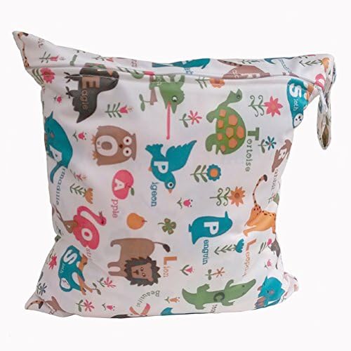 HAQILA NPDH01 Baby Printing Waterproof Washable Single Zipper Diaper Bags,W11.02xH14.17IN,Zoo and Words
