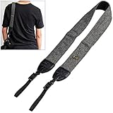 TARION Camera Shoulder Neck Strap Vintage Belt for All DSLR Camera Nikon Canon Sony Pentax Classic White and Black Weave