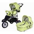 Bambini Tre Verde Green 3 wheel baby stroller / pushchair / pram