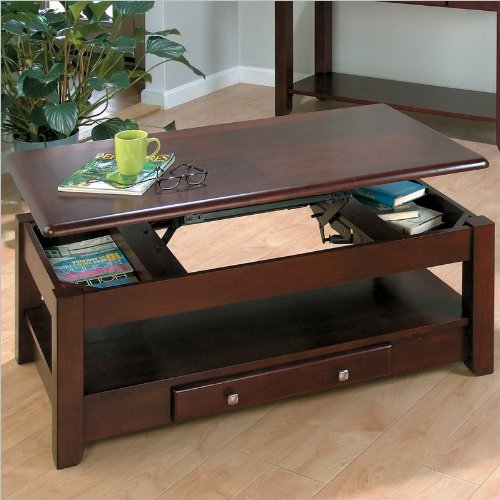 picture of Jofran 280 Series Wood Lift-Top Coffee Table in Merlot