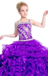 Girls Chiffon/Taffeta/Tulle Mermaid Beaded Crystals Lace Sequined Crystal Applique Flower-Girl Dress/Prom Dress 