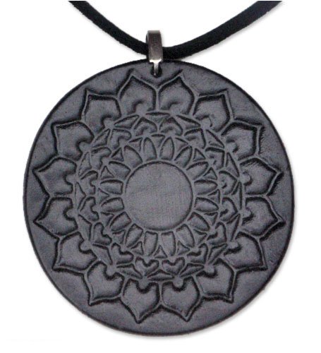 510rSfBs1KL Leather and wood choker, Black Mystical Blossom 0.1 W 17.1 L