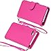 Wisdompro Case for iPhone 6s, for iPhone 6, Premium PU Leather 2-in-1 Protective Folio Flip Wallet Case with Credit Card Holder Slots and Wrist Lanyard for Apple 4.7 Inch iPhone 6s 6 (Hot Pink)