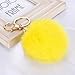 Shensee Rabbit Fur Ball Keychain Bag Plush Car Key Ring Car Key Pendant (Yellow)