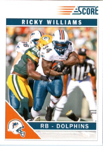 2011 Score Football Card # 157 Ricky Williams - Miami Dolphins - NFL Trading Card In a Protective Screwdown Case!