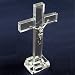 Glass Crucifix - Height: 6" - Pedestal - Includes Deluxe Box