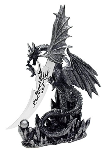 13" OBSIDIAN BLADE DRAGON ATHAME DAGGER KNIFE