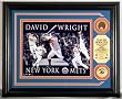David Wright Dominance Photo Mint w/24KT Gold Coin & authentic infield dirt - New York Mets Plaque
