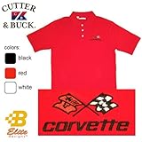 IMAGE OF C3 Corvette Embroidered Mens Cutter & Buck Ace Polo Black Large Bdc3ep8017