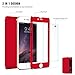 For iPhone 6 Case, FLOVEME [All-Round] Dual Layer 360 Degree Full Cover Protection Case with Tempered Glass Screen Protector for Apple iPhone 6S, Red
