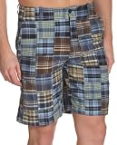 IZOD Men's Patchwork Plaid Flat Front Madras Short