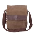 Zicac Brown Canvas With Genuine Leather Messenger Bag Case Casual Bags Shoulder Bags For Men Young People Student Brand NEW
