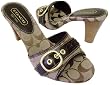 COACH KAMILAH KHAKI SIGNATURE SLIDES SHOES NEW