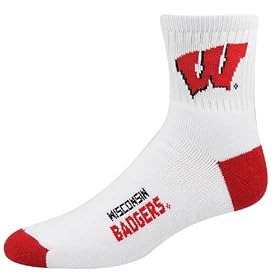 Wisconsin Badgers White (501) 10-13 Team Logo Tall Socks