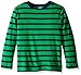 Crazy 8 Boys' Big Long Sleeve Basic Striped Tee, Fern Green, Medium
