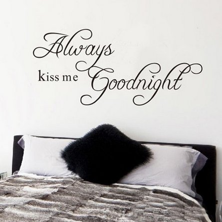 Always Kiss Me Goodnight Quote Decal Removable Art Wall Sticker Home Décor