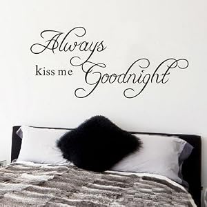 Always Kiss Me Goodnight Quote Decal Removable Art Wall Sticker Home Décor