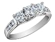 Certified Diamond Ring 1.5 Carat (ctw) in 14K White Gold - IGI CERTIFIED