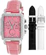 Sartego Women's Diamond Collection SDPK199P Pink Leather Swiss Quartz Watch with Pink Dial
