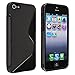eForCity TPU Rubber Skin Case Compatible with Apple iPhone 5 / 5S, Black S Shape