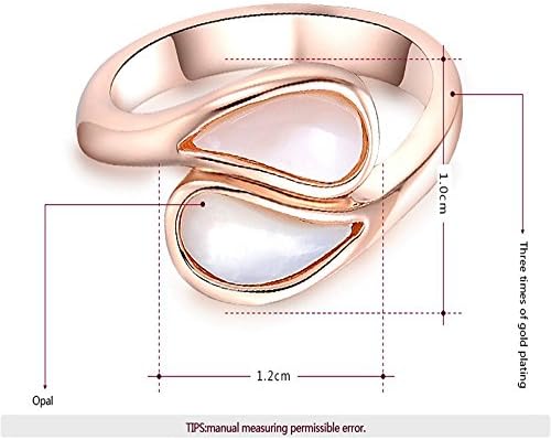 MagicGo Women's Genuine Austrian Crystal Rose Gold Plated Simple Double-Drop Ring