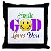 Throw Pillow Smile God Loves You