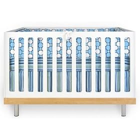Tag Blue Pattern 4 Piece Baby Boys' Crib Bedding Set From Baby Star