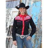 Bandana Yokes Black Snap Cowgirl Shirt by AJ's Western Wear