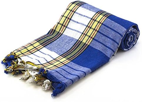 Ebru Pestemal Bath Beach Yoga Sarong Gym Spa Sauna Yacht Pool Blue Yellow Turkish Peshtemal Towel 31 x 70