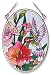 Amia Hand Painted Glass Suncatcher with Gladiola and Hummingbird Design, 3-1/4-Inch by 4-1/4-Inch Oval Amia Hand Painted Glass Suncatcher with Gladiola and Hummingbird Design, 3-1/4-Inch by 4-1/4-Inch Oval