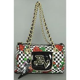 Betsey Johnson The Check It Out Barrel in Black,Bags (Handbags/Totes) for Women