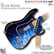 Fire Blue WraptorSkinz Skin fits Rock Band Stratocaster Guitar for Nintendo Wii, XBOX 360, PS2 & PS3 (GUITAR NOT INCLUDED)