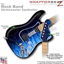 Fire Blue WraptorSkinz Skin fits Rock Band Stratocaster Guitar for Nintendo Wii, XBOX 360, PS2 & PS3 (GUITAR NOT INCLUDED)