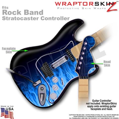 Fire Blue WraptorSkinz Skin fits Rock Band Stratocaster Guitar for Nintendo Wii, XBOX 360, PS2 & PS3 (GUITAR NOT INCLUDED)