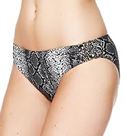 Autograph Bead Embellished Faux Snakeskin Print Hipster Bikini Bottoms