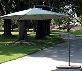 Solid Green 10' Feet Adjustable Offset Outdoor/backyard/patio/pool/market Umbrella